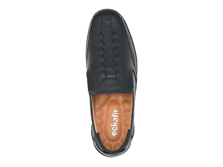 Leather- Men Black-4301 Eckofit Men Moccasins