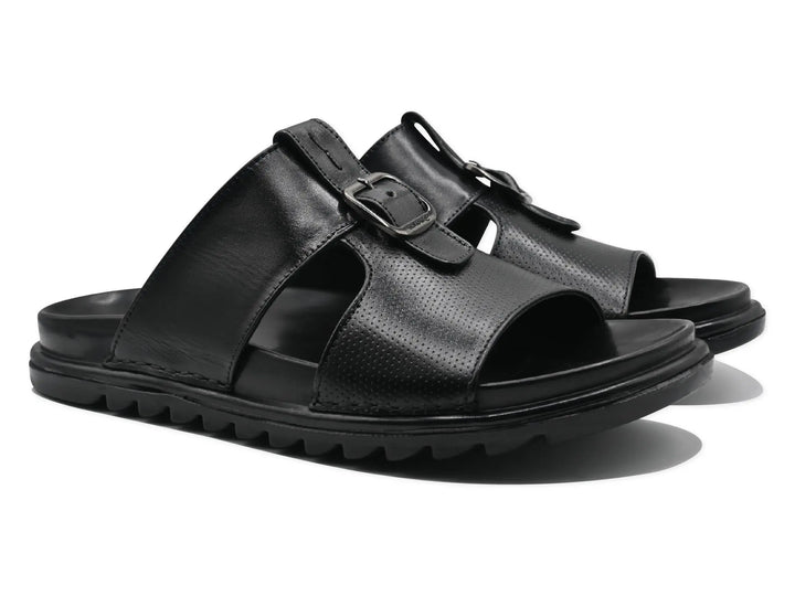 Black Slipper-1001 Eckofit Men Slipper