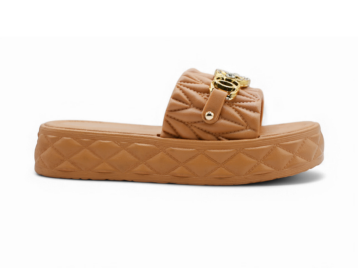 Biege Ladies Washable Slippers 
(Side)