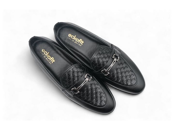 Black moccasins for men by eckofit pair (top)