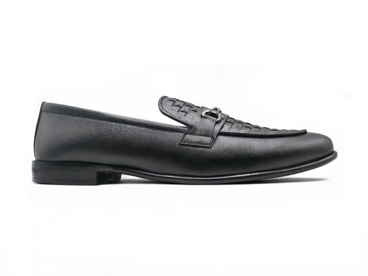 Black moccasins for men by eckofit (side)