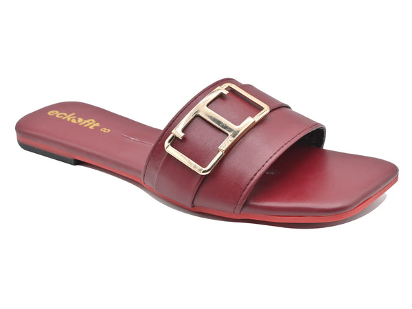 Casual Ladies Slipper Maroon - stylish and comfortable slip-ons for women