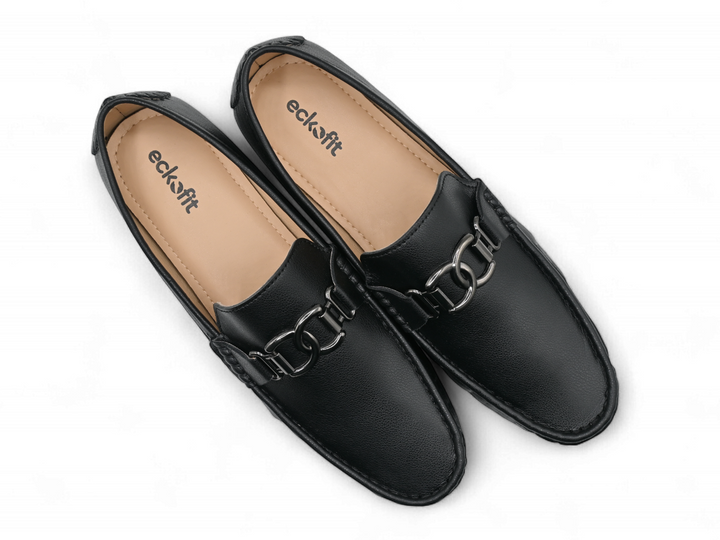 Classic black men's loafers pair (top)