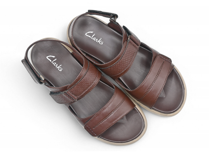 Coffee colored sandals for men pair (top)