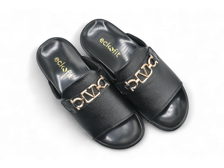 Comfortable black sandals for men pair (top)