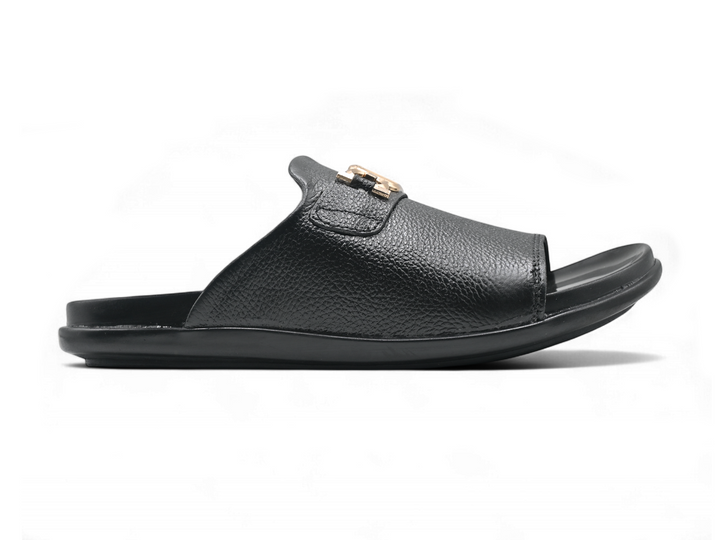 Comfortable black sandals for men (side)