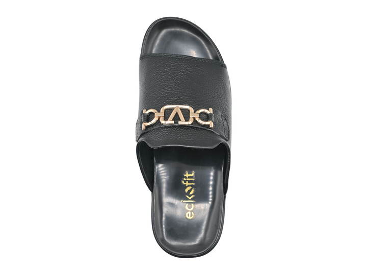 Comfortable black sandals for men (top)
