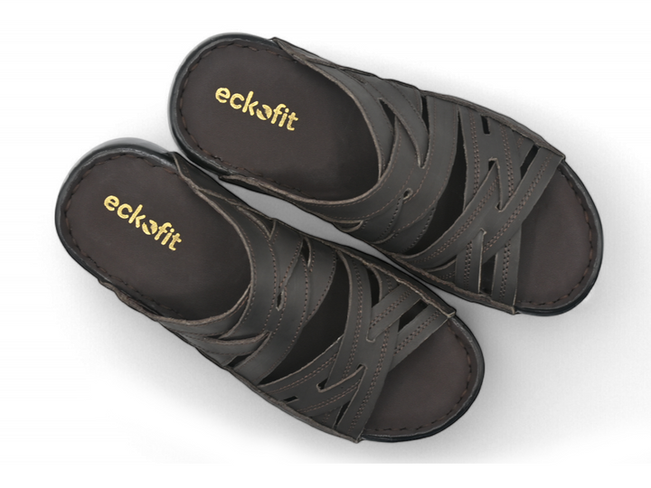 Eckofit men espresso slippers pair top