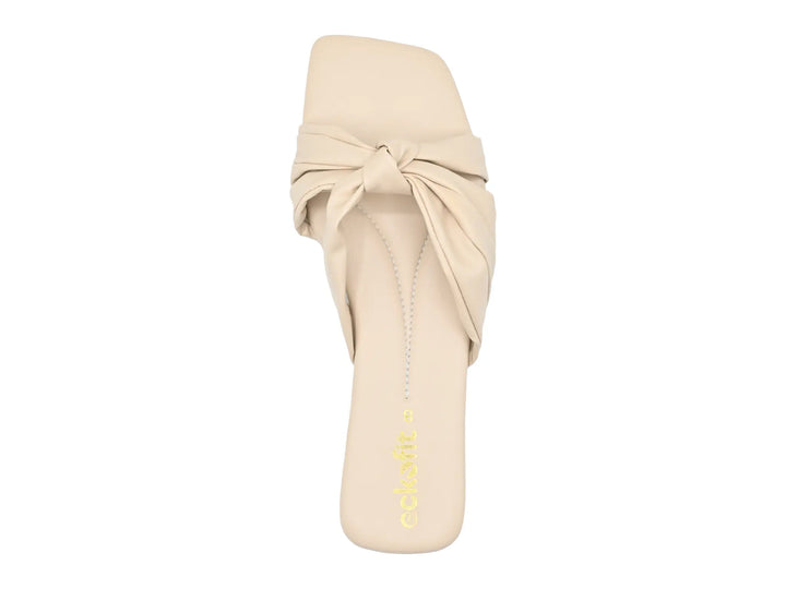 Flat Ladies Slipper Formal Beige upper view