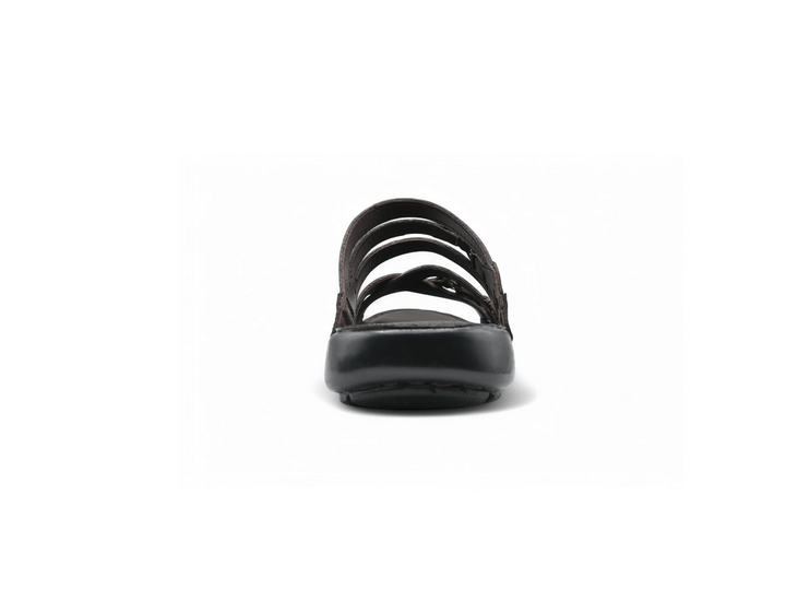 Lightweight espresso men's slippers (back)
