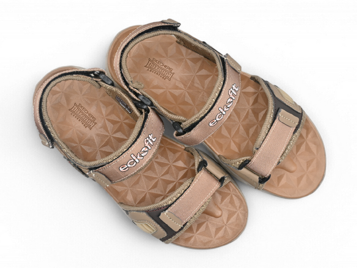 Men Beige casual sandals pair top