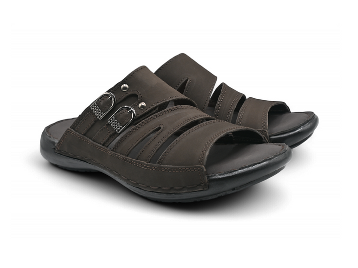 Men Espresso Casual Slippers pair