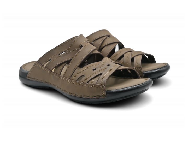 Men olive soft slippers pair