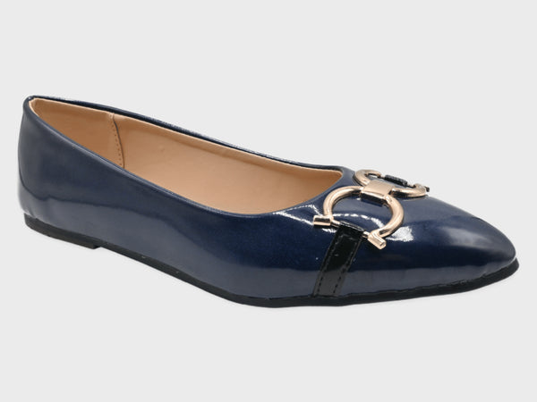 Navy Flat Pumps For women- Eckofit 