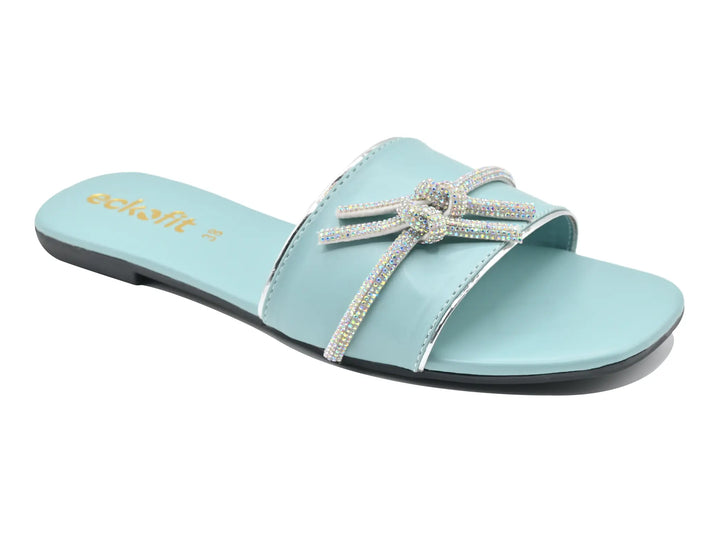 Soft Formal Ladies Slipper Light Blue best view