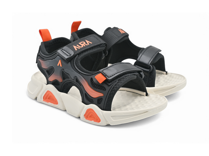 Soft black sandals for kids pair