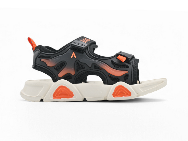 Soft black sandals for kids (side)