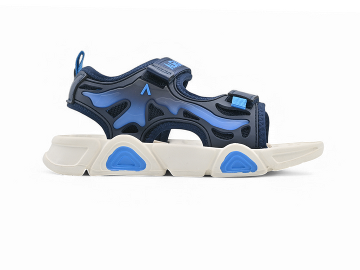 Soft navy sandals for kids (side)