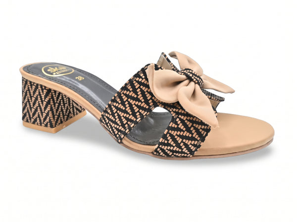 Women slippers With Brown and Black Chevron design