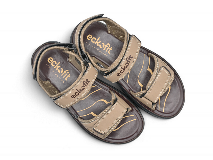 casual beige sandals for men pair (top)