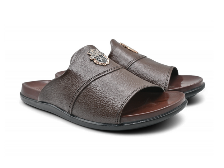 casual brown men sandals pair