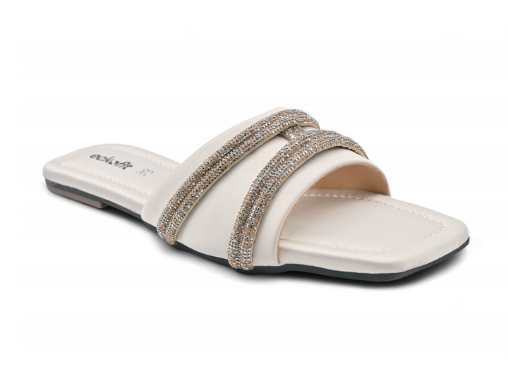 casual cream slippers for women