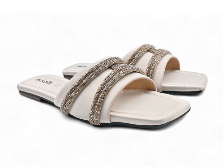 casual cream slippers for women pair 