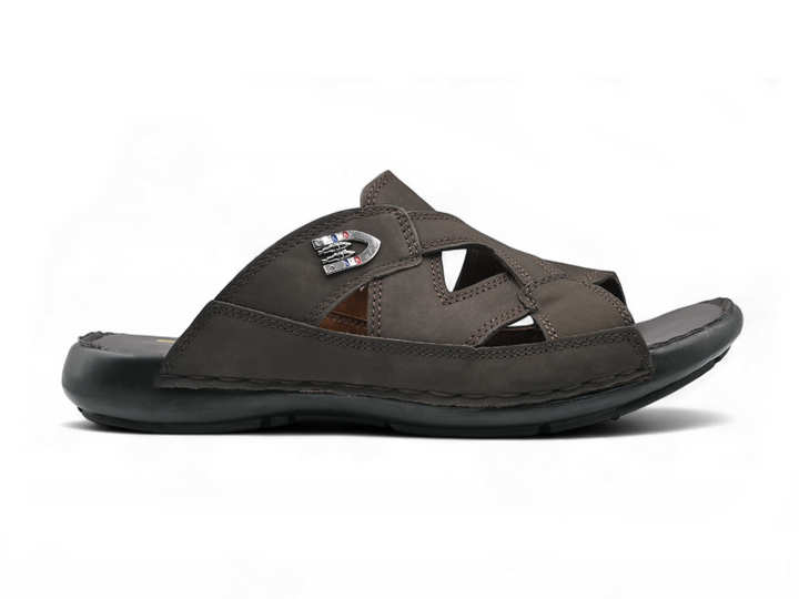 casual espresso slippers for men (side)