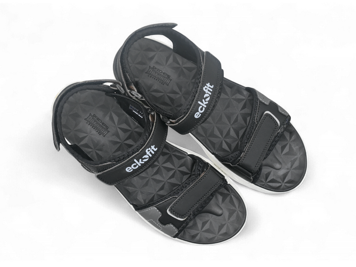 casual gents black sandals pair (top)
