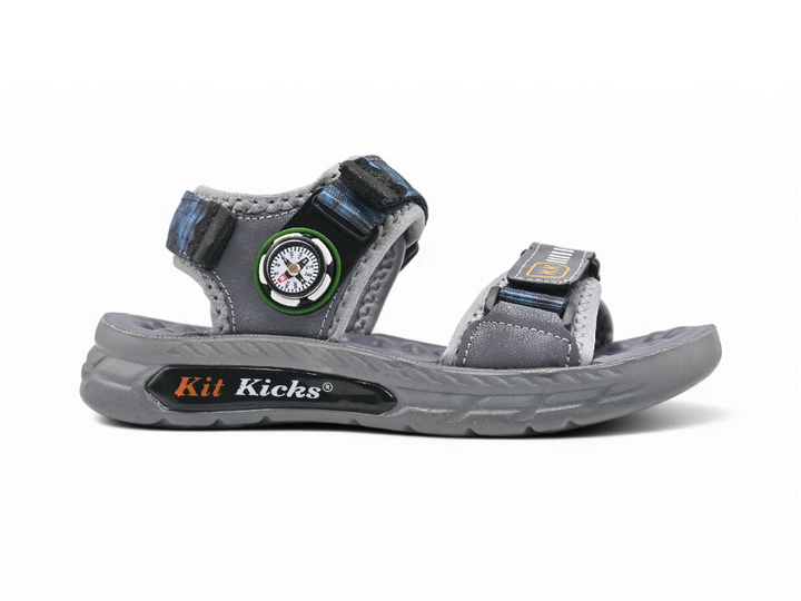 casual grey kids sandals (side)