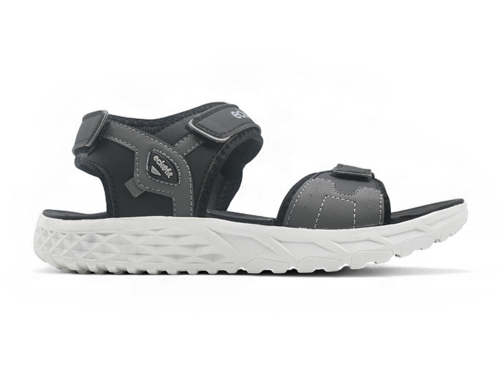 casual men black sandals (side)