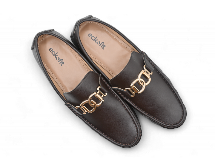 classic brown men's loafers pair (top)