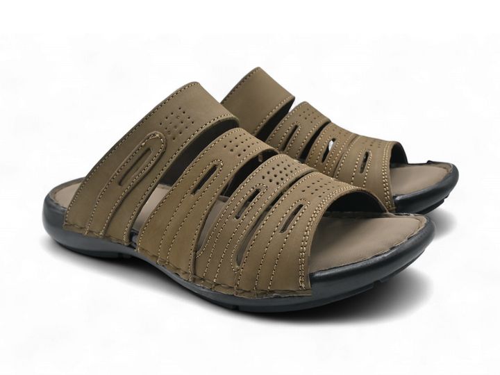 light olive slippers for men pair