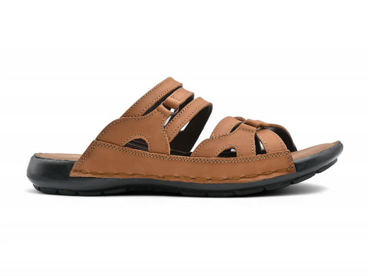 soft mustard slippers for men (side)